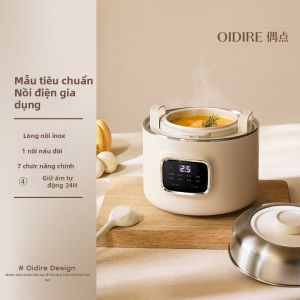 Oidire | Nồi Hấp Trứng Cách Thủy Chạy Điện Nấu Cháo Cho Bé Dung Tích Nhỏ