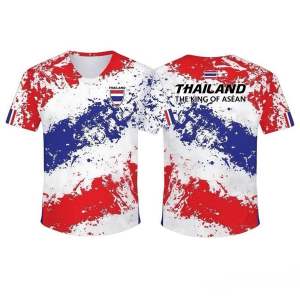 เสื้อยึด ลายธงชาติไทย🇹🇭 พิมพ์ลายทั้งตัว   ผลิตจากผ้าไมโครสปอร์ต ชนิดพิเศษ ใส่ได้ทั้งชายและหญิง ขายดี