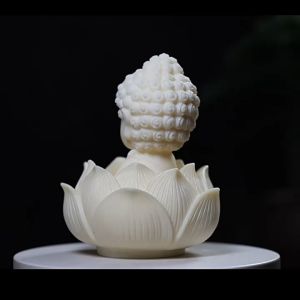 Tượng phật mini tượng phật ngồi đài sen để ô tô decor nhà bàn làm việc cầu bình an may mắn