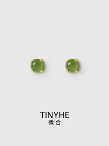 999 Pure Silver Natural Turquoise Jade Earrings Womens New Chinese Style Luxury High-End Sensation Earring Jadeite Jewelry