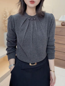 QINGNAER | French Simple and Elegant Stylish Loose-fitting Long Sleeve Big Size Blouse