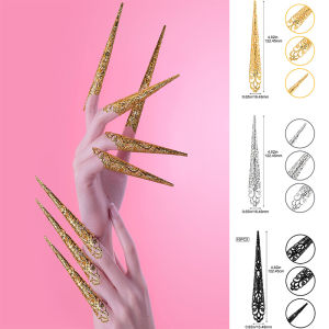 Fashion Cross-Border Sold Jewelry Chinese Ancient Style Antique Style Queen Nail Ring Hollow Knuckle Finger Ring Fingertip Belly