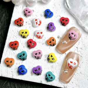 20 Chiếc Mặt Dây Trang Trí Móng Tay Hình Trái Tim Xương Sọ Phát Quang Màu Dopamine 3D Vui Nhộn Sáng Tạo Tự Làm Trang Trí Tóc Móng Tay Nghệ Thuật