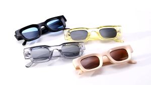 Kacamata Hitam UV400 Bingkai Kecil Persegi Gaya Vintage Untuk Pria & Wanita Frame Bold Persegi Panjang