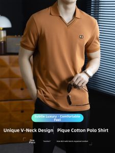 PERDONTOO | Premium Comfort Short Sleeve Mens Polo Shirt V-Neck Design