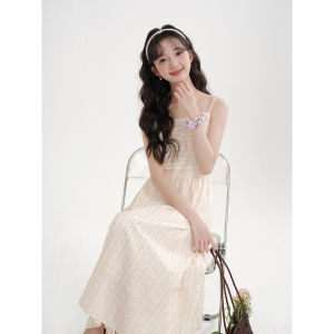 Sweet Knitted Floral Print Two-Piece Set Beach Vacation Style Womens Early Autumn Clothing Casual Breathable Cotton Gown