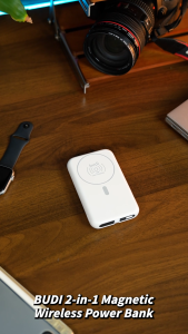 BUDI 10000 mAH 2-in-1 Magnetic Wireless Power Bank with I-Watch Charger