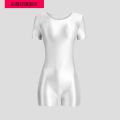 Body-Shaping Corsets Glossy Silky Underwear round Neck Bodybuilding Shiny Jumpsuit Men's and Women's Short-Sleeved One-Piece Boxers. 