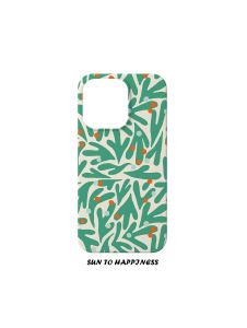 Original Green Illustration Artistic Phone Case for  16PROMAX 15PLUS 13mini 14 Large Hole Frosted Unique Personality Full Cover Bright Surface  Style