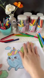 12/24/36 Colors Plastic Crayons Set Painting Art Drawing Coloring Set Safe Non-Toxic No Dirty Hand