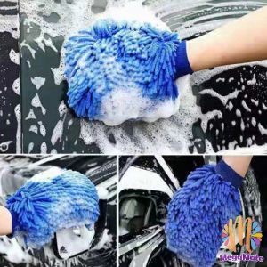 ถุงมือล้างรถไมโครไฟเบอร์ตัวหนอน เช็ดรถ ถุงมือล้างจาน car wash gloves