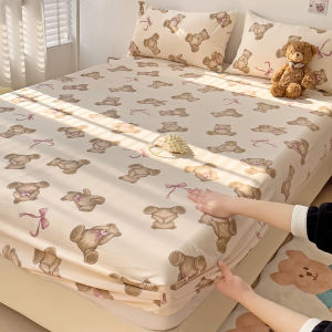 Washed Double Layer Bed Canopy Single Piece Anti Slip Bed Sheet Three Piece Set Bed Cover Home Use Mattress Dust Proof Cover