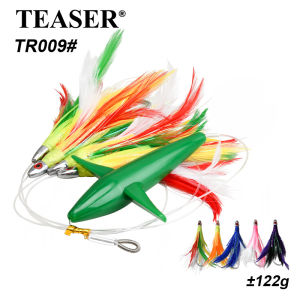 TEASER TR009 122g Sea Bird Teaser Fishing Bait UV Deepsea Big Game Feather Trolling Skirt Tuna Fishing Lures With Hook