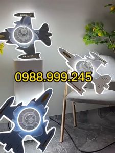 Đèn quạt ốp sát trần - quạt đèn máy bay quay 360 độ món quà trang trí dành cho các bé có điều khiển từ xa hiện đại