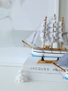 Eyre Model perahu layar kayu kerajinan ruang tamu kantor kerajinan Mediterania angin Mediterania ornamen kreatif dekoratif Wooden sailing model decorative creative ornaments