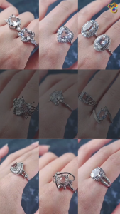 Clear Quartz Titanium Adjustable Rings (29 Designs)