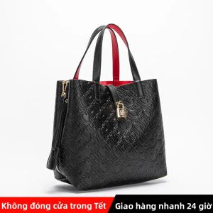 Túi Đeo Vai CH Fashion Cỡ Lớn Dành Cho Nữ Chất Liệu Da PU Dập Nổi Kiểu Dáng Đơn Giản Có Ngăn Bên Trong