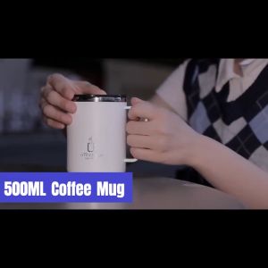 【Free Shipping】500ML Stainless Steel Coffee Cup Mug With Handle And Cover Creative 304 Stainless Steel Vacuum Insulated Mug Tumbler Hot And Cold Travel Tea Mug Coffee Tumbler For Travel Office Home