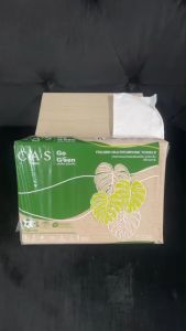 กระดาษเช็ดมือ หนา 2 ชั้น แบบแผ่น 250 แผ่น สีธรรมชาติ ยี่ห้อ CAS PRO รุ่น GO GREEN พร้อมส่ง