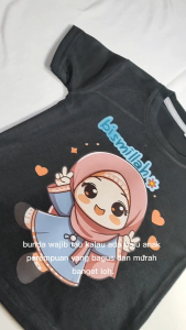 Baju Atasan Kartun Islami Anak Perempuan - Kaos Harian Karakter Kartun Hijab Cewek Lucu 1 - 10 Tahun