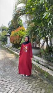 Gamis Kaos Dewasa Jumbo Berka Dres Kaos Katun Combed 24s S M L XL XXL 3XL Dress Rumahan Sehari Hari
