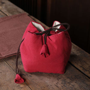 Teapot with Two Cups Pack One Pot Four Cups Linen Pouch Teacup Bag Teapot Bag Cloth Bag Portable Travel Zen