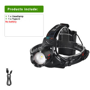 9900000000LM Super Bright Headlamp 120W LED Head Flashlight Type-C Rechargeable Head Light Zoomable Outdoor Camping Hunting Lamp