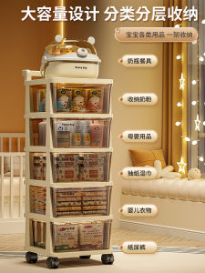 European Style Childrens Clothes Storage Cabinet with Drawers Living Room Snack Cabinet Plastic Bedside Cabinet Mobile Toy Cart