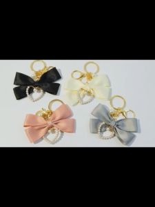 SERENITY 1PCS Creative Ribbon Shaped Alloy Bow Charm for Car Bag Phone Case and Keychain Heart-Shaped Alloy Bow Charm