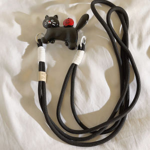 Cute Cartoon 3D Sausage Dog Clip Nylon Weaved Crossbody Long Rope DIY Trendy Ins Womens Phone Accessories Outdoor Hanging Rope Side Strap Portable Neck Strap Anti-Fall Pendant