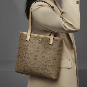 FOXER shoulder bag for women tote bag large capacity of commuting bags PVC faux leather