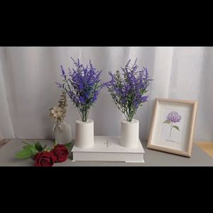 Vimite Lavender Warm Table Lamp Simulation Flower Pot Green Plant Indoor Living Room Bedroom Bedside Home Tabletop Decoration Furniture For Display