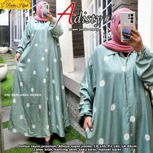 Gamis Muslimah Busui Adisty Jumbo Maxy Bahan Katun Rayon LD145