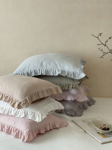 Tấm Lót Nệm Cotton Mềm Mại Kiểu Pháp Đôi Lớp Màu Trơn Một Mảnh Tấm Lót Nệm Cotton Một Mảnh Một Đôi Tấm Lót Nệm Cotton Thoải Mái