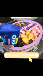 Cetakan Puding Selamat Ulang Tahun HBD Oval Plastik Tebal 1.5 Liter