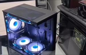 EXPOSE Gaming PC Case Tempered Glass mATX Mini-ITX Computer Case 3 LED Fans Option 240/360mm Cooling Support Black White