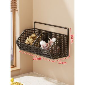 evesigar | Wall Mounted Garlic Ginger and Veg Storage Rack