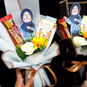 Buket Spesial Hari Guru & Buket Bunga Matahari Mawar