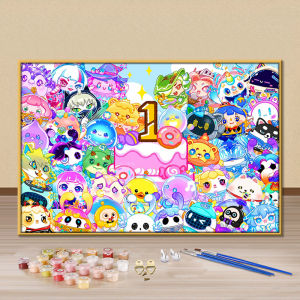 Cartoon DIY Numbered Oil Painting for Kids Party Handmade Coloring Graffiti Decorative Painting Canvas Modern Simple Style