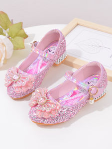 Aishal Themed Leather Shoes for Girls Sparkling Heels