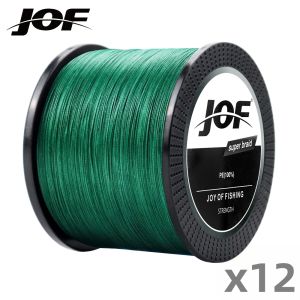 JOF | Dây Câu Cá JOF X12 Tết Bện 100M/300M/500M/1000M Chất Liệu PE Đa Sợi Mượt Mà Dùng Cho Cá Chép Cá Vược Câu Xa Biển Sông Hồ