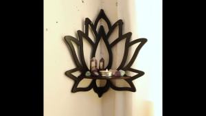 Lotus Crystal Corner Shelf Crystal Shelf Display Black Wooden Wall Shelves Essential Oil Shelf Witchy Decor Aesthetic Spiritual