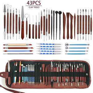 43/25PCS Pottery Clay Tools Kit Polymer Clay Sculpting Tools Air Clay Tools Set for Ceramic Craft Carving Modeling Shaping