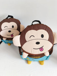 Balo Trẻ Em Nhẹ Dễ Thương Cho Bé Trai Đi Học Mẫu Giáo Balo Trẻ Em Chống Trượt Có Khóa Kéo Chống Thấm Nước Hình Con Khỉ