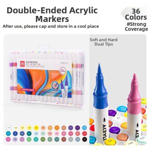 deli | Non-Bleed Waterproof Dual-Tip Acrylic Markers 48 Colors