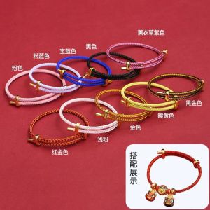 Hongxi Original Design สร้อยข้อมือ Handstring ผิวปรับได้พร้อม Ping An Buckle DIY อุปกรณ์เสริมสําหรับผู้ชายและผู้หญิง