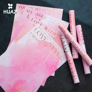 Bộ Đồ Trang Trí Hoa Tươi Bao Bì Giấy Nghệ Thuật Sơn Dầu Chuyển Nhiệt Vàng Sáng Bóng Bao Bì Vật Tư Cho Cửa Hàng Hoa Tươi