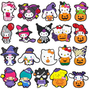 Mesuca | 9-25Pcs Sanrio Series Shoe Charms Cartoon Clog Sandal Accessories DIY Shoe Decoration Wristband Women Girl Party X-mas Gifts