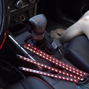Neon LED Car Interior Ambient Foot Strip Light Kit Accessories RGB Backlight Remote App Music Control Auto Decorative Lamp