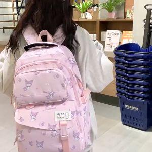 46CM Sanrio Kuromi My Oh lidays Cute Large Capacity Multilayer School Bag Beg sekolah Primary Secondary